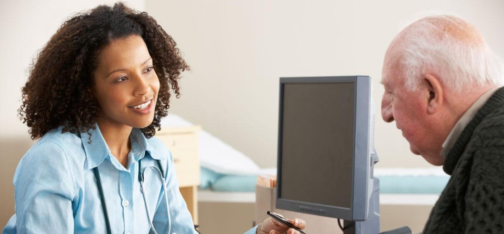 Clinician consulting with a patient at Alan James Clinics